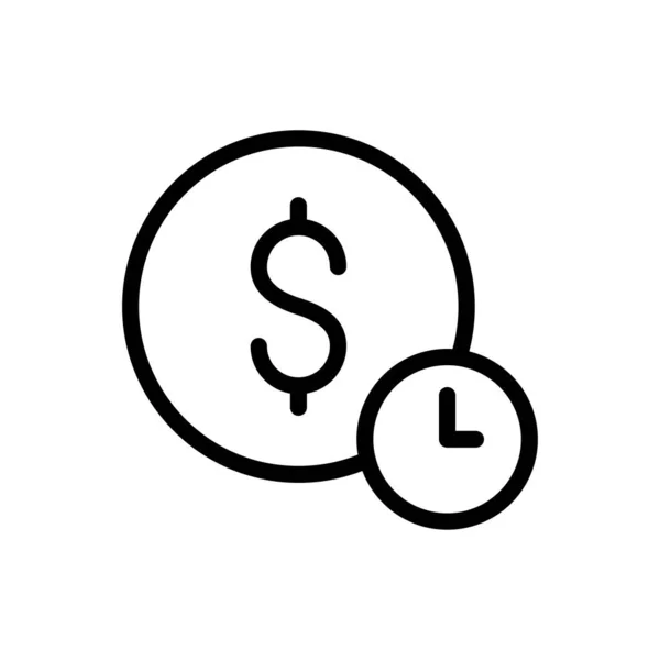 Dollar Pay Vector Thin Line Symbol — Stockvektor