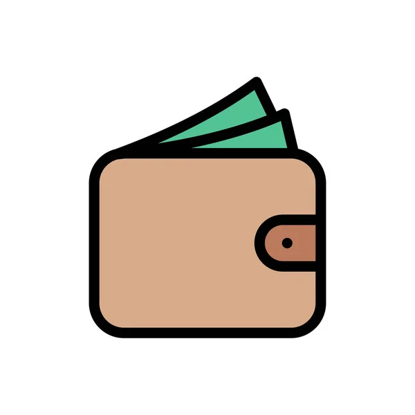 Wallet Vector Flat Color Icon — Stock Vector