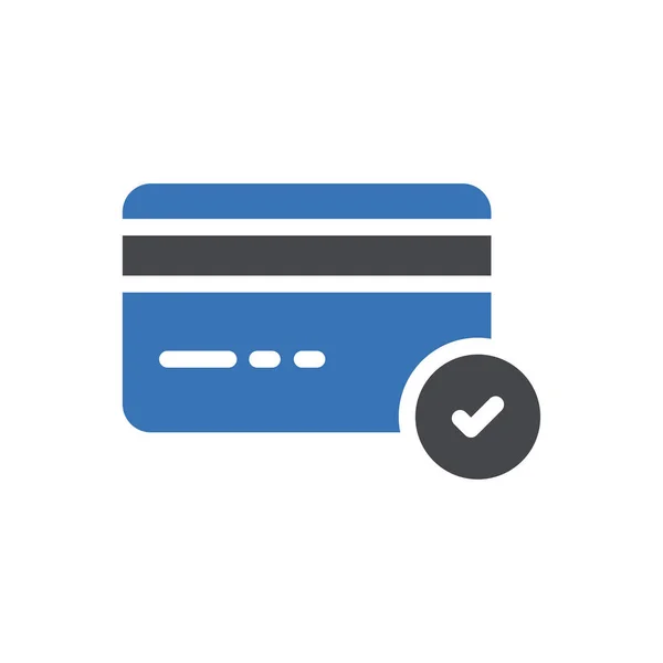 Credit Card Vector Glyph Color Icon — Stock Vector