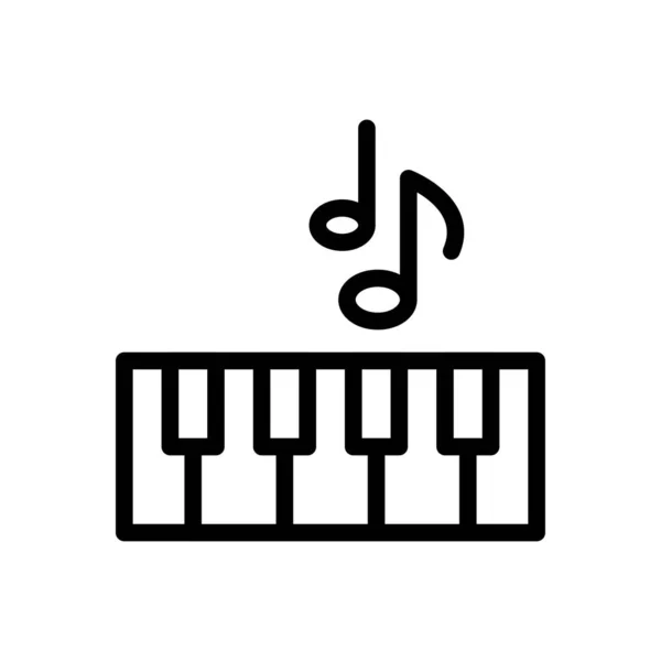 Zongora Csempe Dallam Lista Vékony Vonal Ikon — Stock Vector