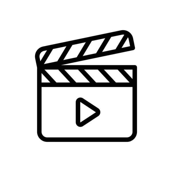 Video Clapper List Thin Line Icon — Stockvektor