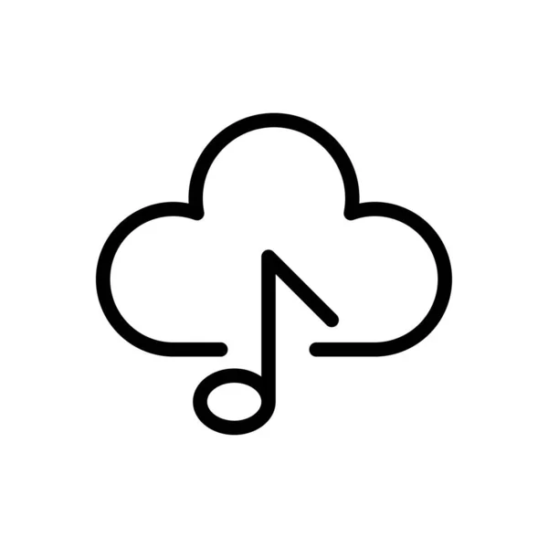 Lista Música Nube Icono Línea Delgada — Vector de stock