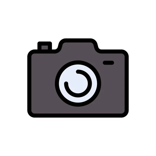 Camera Vector Platte Kleur Pictogram — Stockvector