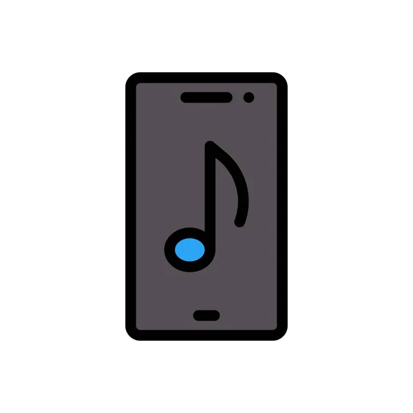 Icône Couleur Plate Vecteur Musique Mobile — Image vectorielle