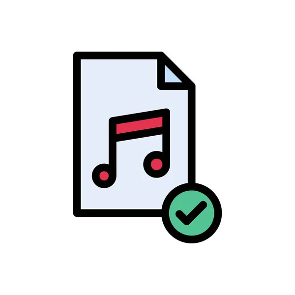 Music File Vector Flat Color Icon — Stock Vector