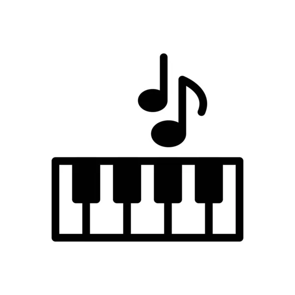 Piano Melodie Vector Hiëroglief Plat Pictogram — Stockvector