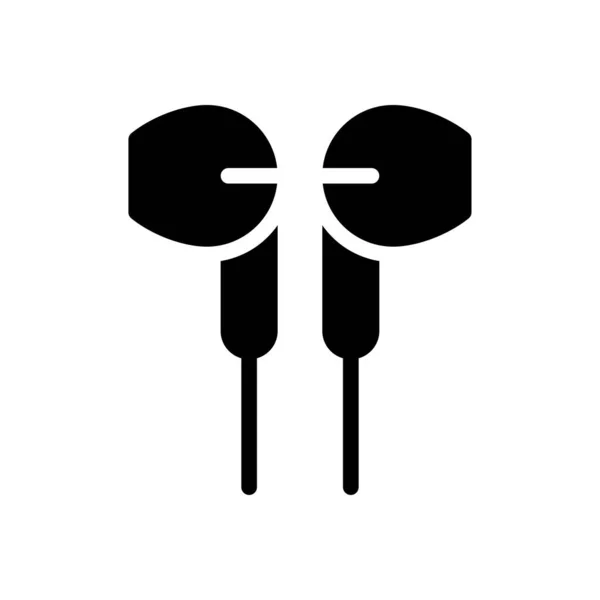 Earphone Vector Glyph Flat Icon — Stock Vector