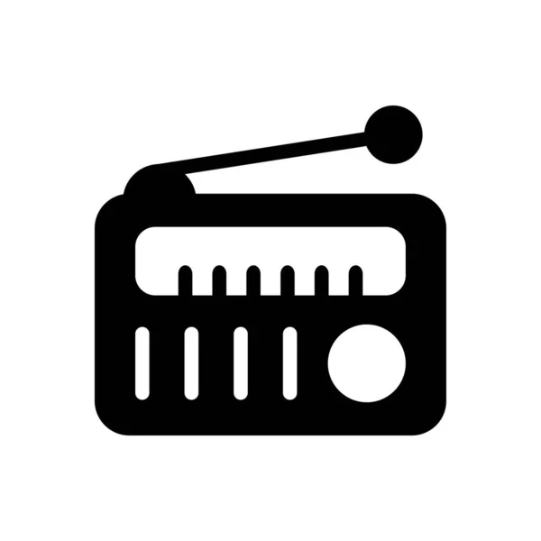 Radio Vector Glyph Flat Icon — Stock Vector
