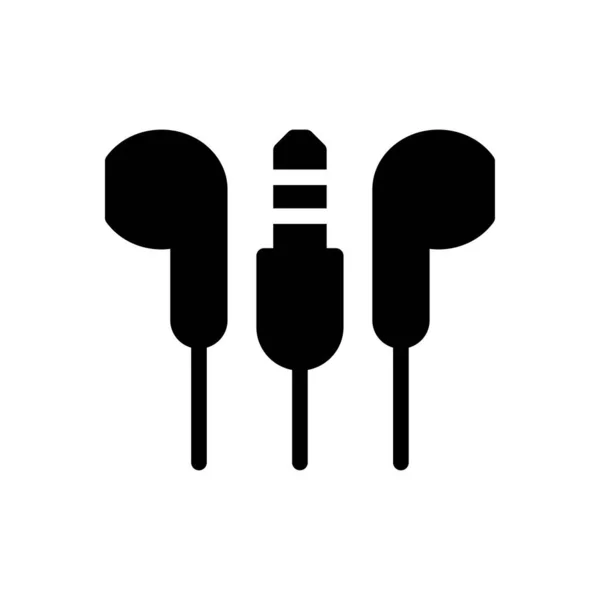 Earphone Vector Glyph Flat Icon — Stock Vector