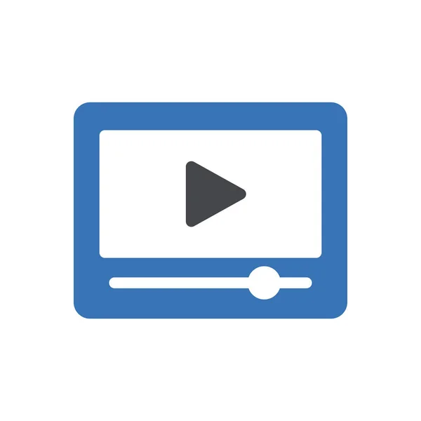 Videoplayer Vektor Glyphen Farbsymbol — Stockvektor