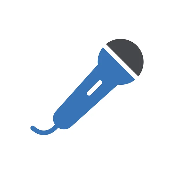 Mic Vector Glyph Kleur Pictogram — Stockvector