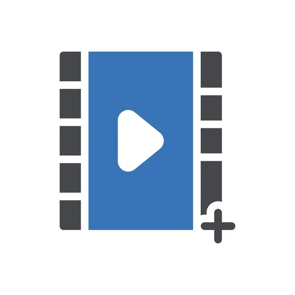 Neues Video Dateivektor Glyphen Farb Symbol — Stockvektor