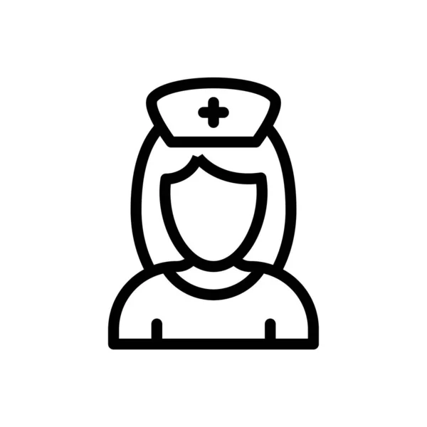 Nurse Vector Thin Line Icon — Stock Vector