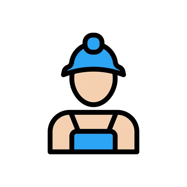 Engineer Vector Flat Color Icon — Stock Vector