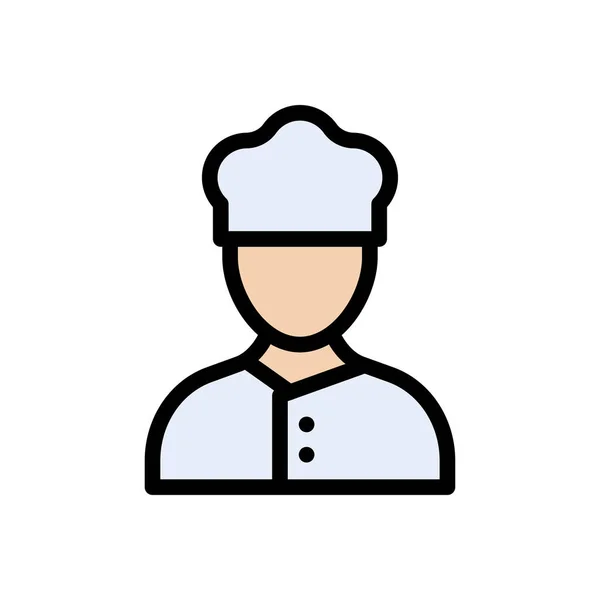 Chef Vector Icono Color Plano — Archivo Imágenes Vectoriales