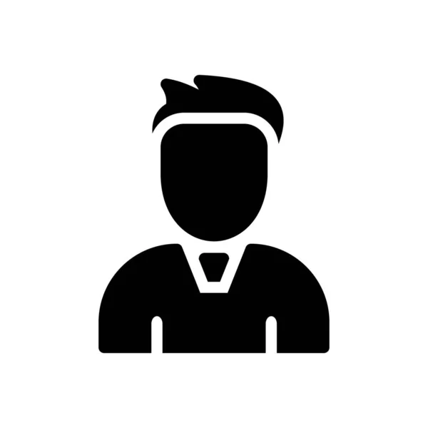 Business Man Vector Glyph Flat Icon — 스톡 벡터