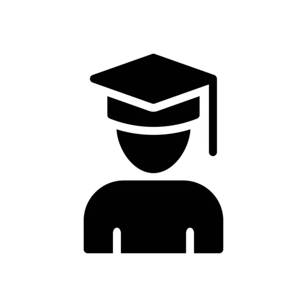 Graduation Glyphe Icône Couleur Plate — Image vectorielle