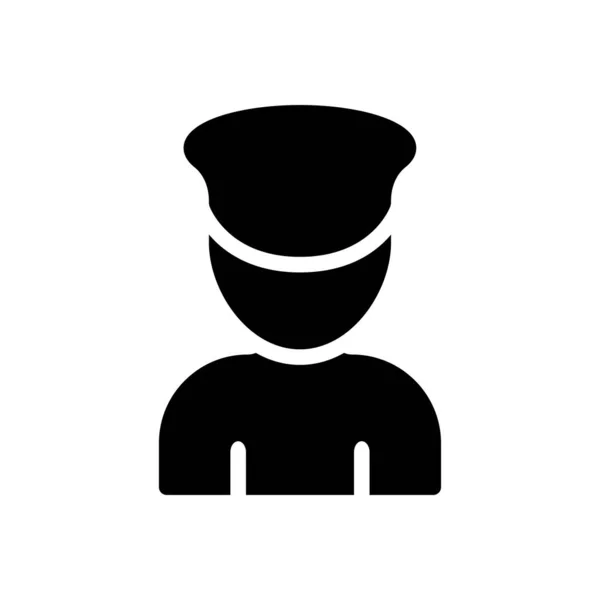Officer Glyph Flat Color Icon — Stock Vector