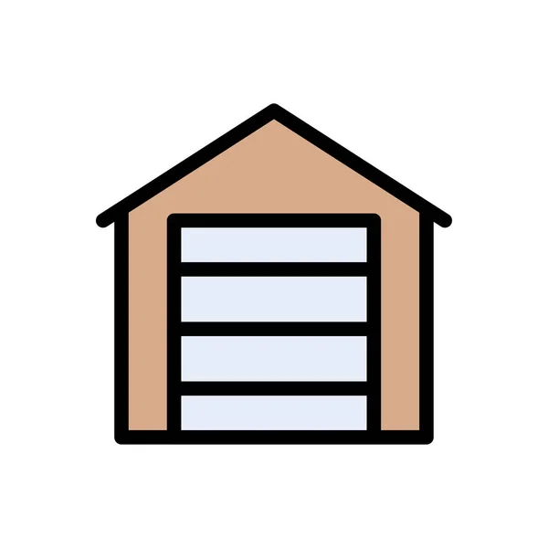House Shelter Vector Flat Color Icon — Stock Vector