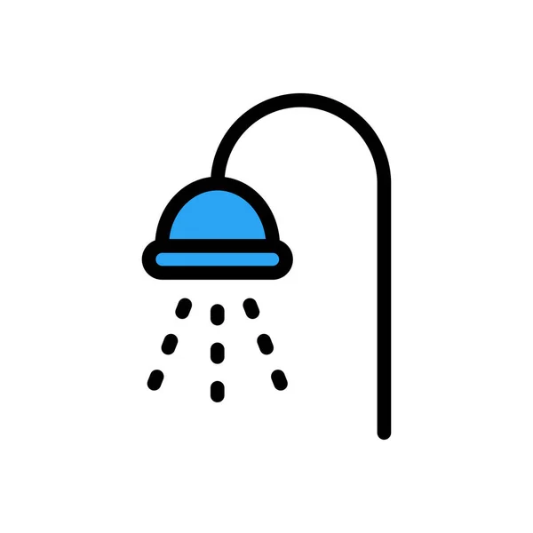 Douche Vector Vlakke Kleur Pictogram — Stockvector