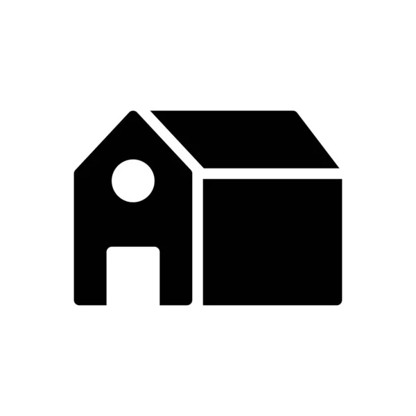 Haus Vektor Glyphen Flaches Symbol — Stockvektor