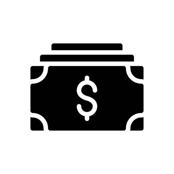 Dollar Cash Vector Glyph Platte Pictogram — Stockvector