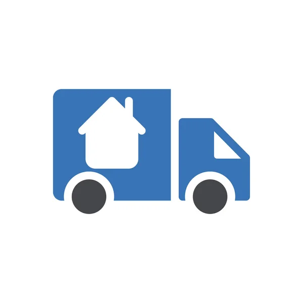 Delivery Truck Vector Glyph Color Icon — Stock Vector