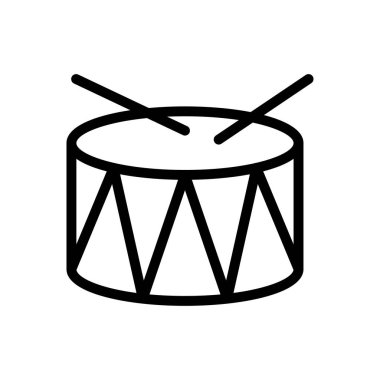 davul vektörü ince çizgi simgesi