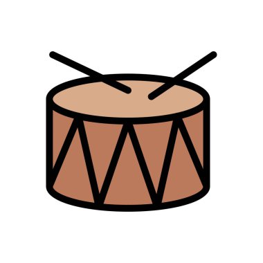 davul vektörü düz renk simgesi