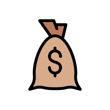 Dolar vektörü düz renk simgesi