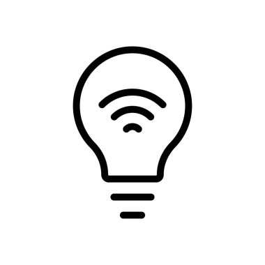ampul wifi vektör ince çizgi simgesi
