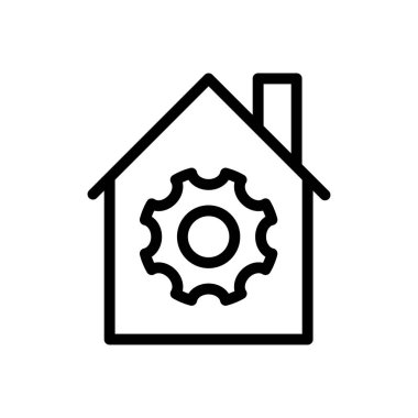 ev onarım vektörü ince çizgi simgesi