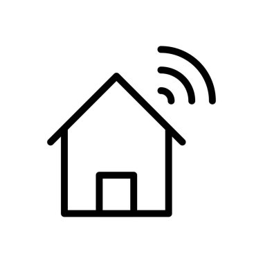 ev sinyali vektörü ince çizgi simgesi