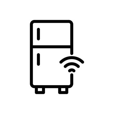 buzdolabı sinyal vektörü ince çizgi simgesi