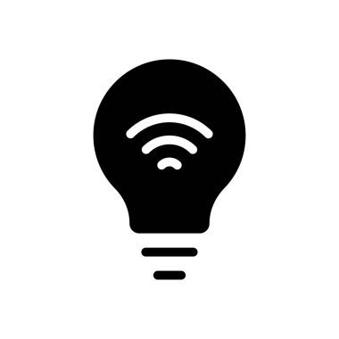 Ampul Wi-Fi vektör düz simge