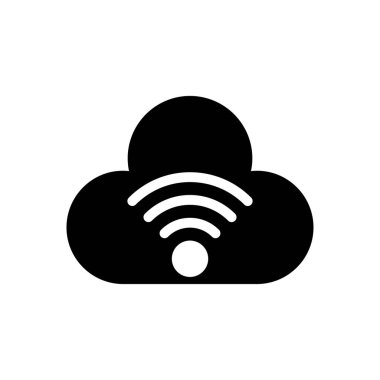 bulut sinyal vektörü düz simgesi