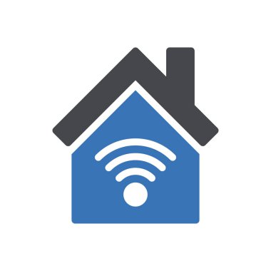 ev wifi vektör renk simgesi