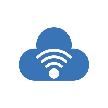 bulut sinyal vektörü renk simgesi