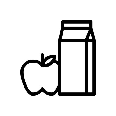 elma vektörü ince çizgi simgesi