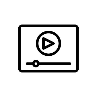 video vektörü ince çizgi simgesi