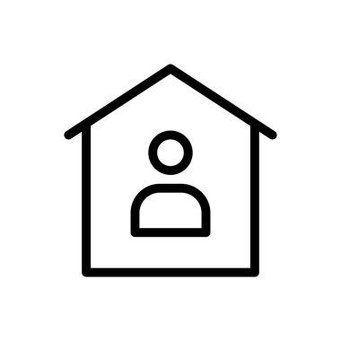 evde kal vektör ince çizgi simgesi