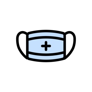 yüz maskesi vektörü düz renk simgesi