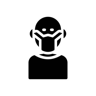 yüz maskesi vektör düz simgesi