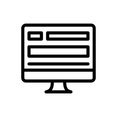 Ağ vektörü ince çizgi simgesi