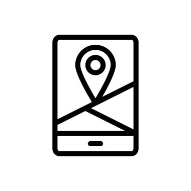 konum vektörü ince çizgi simgesi