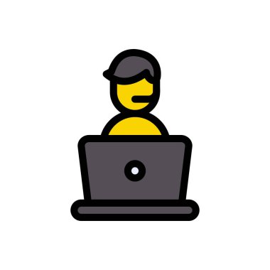 servis vektörü düz renk simgesi