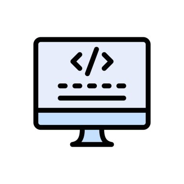 Kodlama vektörü düz renk simgesi