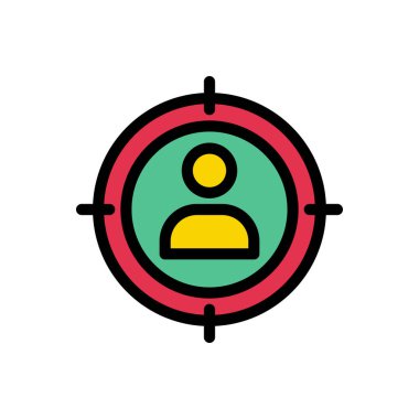 hedef vektör düz renk simgesi