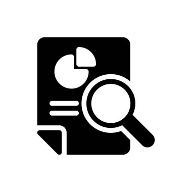 Arama vektörü glyph düz simgesi