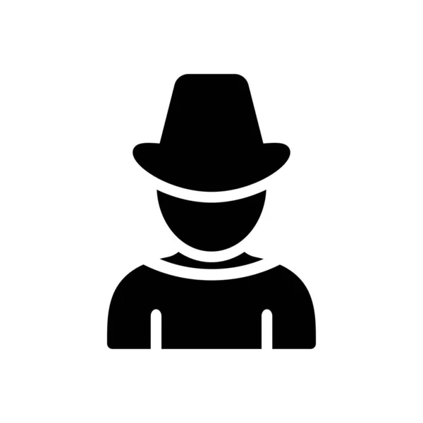 Cowboy Vector Glyph Platte Pictogram — Stockvector